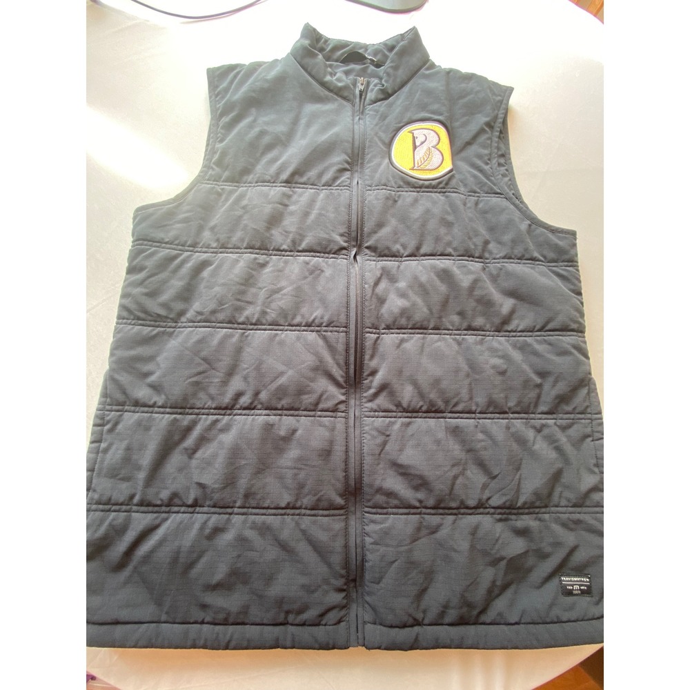 TravisMathew Mens Puffer Vest Gray Ripstop Quilted Full Zip Golf Jacket Large